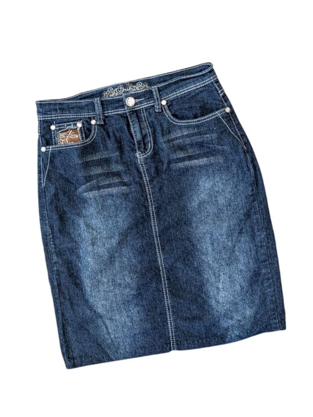 Denim Pencil Skirt, Medium
